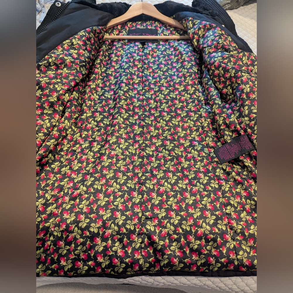 BETSEY JOHNSON Black Belted Soft Shell Jacket Size XL - Picture 9 of 11
